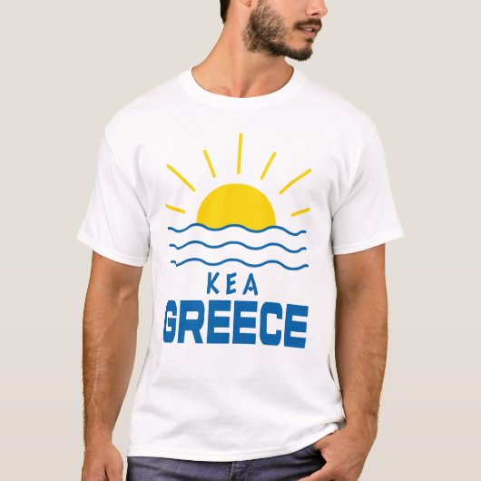 ケアギリシャのサンシャインアンドシーメンズホワイト Tシャツ (正面)