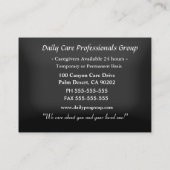 ケアバーチェルブアンドタイムプロフェッショナル 名刺 (裏面)