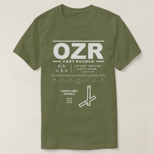 ケアンズアーミーエアフィールドフォートラッッカーOZR Tシャツ (デザイン正面)