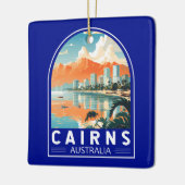 ケアンズオーストラリアトラベルアートヴィンテージ セラミックオーナメント (左)