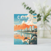 ケアンズオーストラリアトラベルアートヴィンテージ ポストカード (スタンド正面)