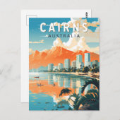 ケアンズオーストラリアトラベルアートヴィンテージ ポストカード (正面/裏面)