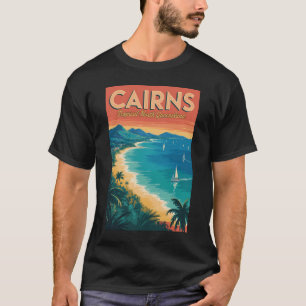 ケアンズ オーストラリア イラスト トラベル アート ヴィンテージ Tシャツ