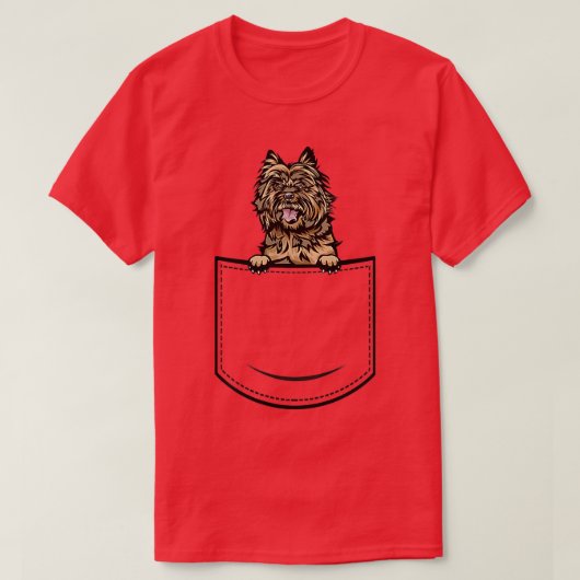 ケアンテリアインポケットおもしろい犬恋人オーナー Tシャツ (デザイン正面)