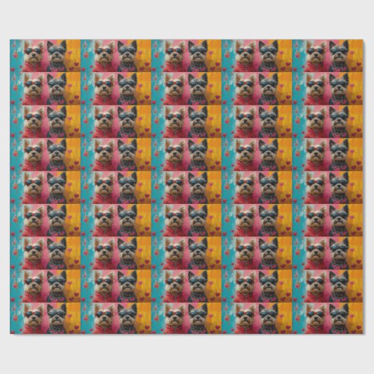 ケアンテリアウィズハートバラバレンタインデー ラッピングペーパー (フラット)