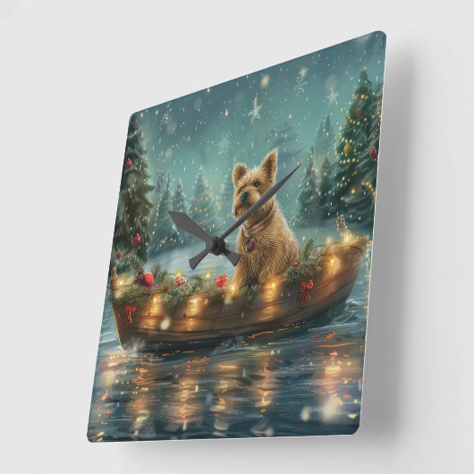 ケアンテリアクリスマスフェスティバル航海 スクエア壁時計 (傾斜)