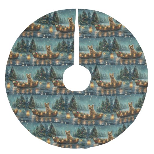 ケアンテリアクリスマスフェスティバル航海 ブラッシュドポリエステルツリースカート (正面)