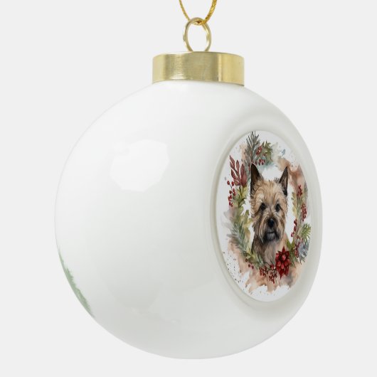 ケアンテリアクリスマスリースフェスティバルカップ セラミックボールオーナメント (左)