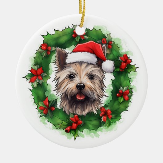 ケアンテリアクリスマスリース セラミックオーナメント (正面)