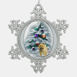 ケアンテリアクリスマス スノーフレークピューターオーナメント