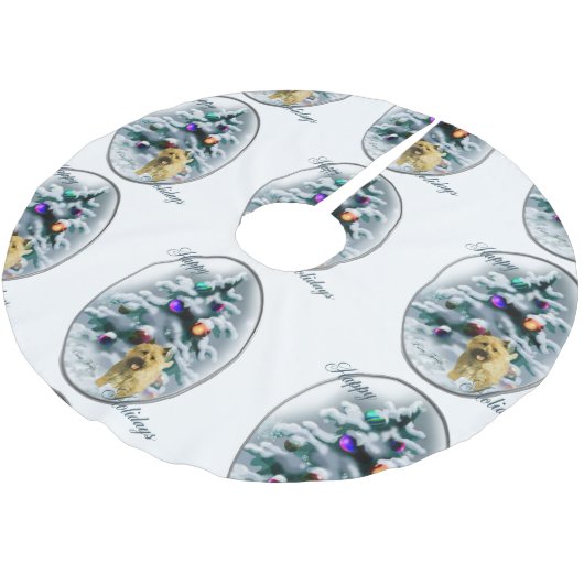 ケアンテリアクリスマス ブラッシュドポリエステルツリースカート (アングル)