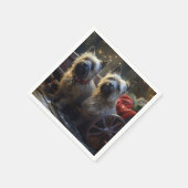 ケアンテリアスノウィースリークリスマスデコール スタンダードカクテルナプキン (角)