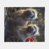 ケアンテリアスノウィースリークリスマスデコール フリースブランケット (正面(横))