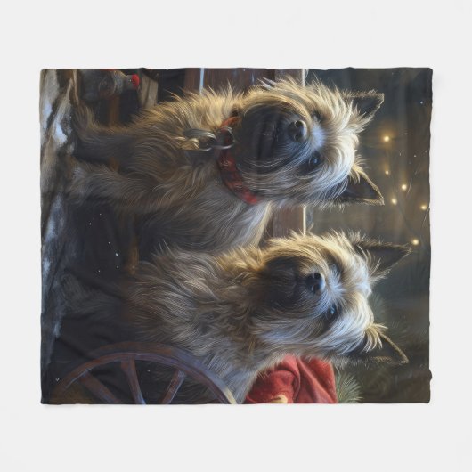 ケアンテリアスノウィースリークリスマスデコール フリースブランケット (正面(横))