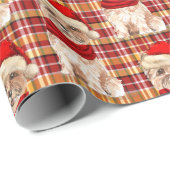 ケアンテリアドッグおもしろいホリデープレイドクリスマス ラッピングペーパー (ロールコーナー)