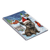 ケアンテリアドッグウィンターワンダーランドクリスマスジョイ ノートブック (右側)