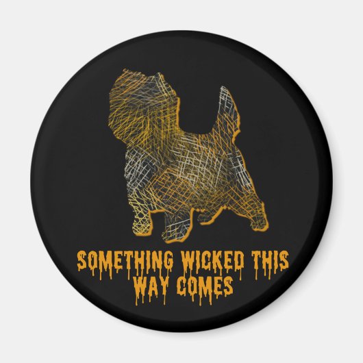 ケアンテリアドッグシルエットおもしろいハロウィーン マグネット (正面)