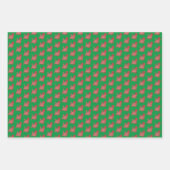ケアンテリアドッグシルエットグリーンウメリーォーフマス ラッピングペーパーシート (正面3)