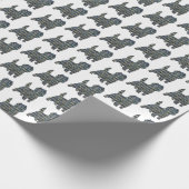 ケアンテリアドッグシルエットY&Bホワイト ラッピングペーパー (角)