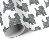ケアンテリアドッグシルエットY&Bホワイト ラッピングペーパー (ロールコーナー)