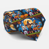 ケアンテリアドッグスパンプキンハロウィンおもしろい ネクタイ (ロール)