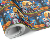 ケアンテリアドッグスパンプキンハロウィンおもしろい ラッピングペーパー (ロールコーナー)