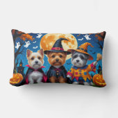 ケアンテリアドッグスパンプキンハロウィンおもしろい ランバークッション (正面)