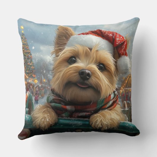 ケアンテリアドッグローラーコースタークリスマス クッション (裏面)