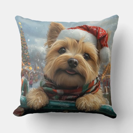 ケアンテリアドッグローラーコースタークリスマス クッション (正面)