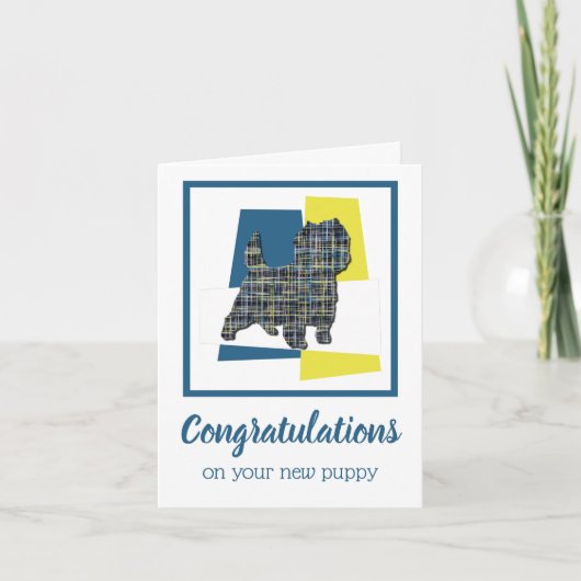 ケアンテリアパピーおめでとうグリーティングカード カード (正面)