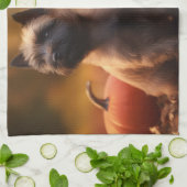 ケアンテリアパピーオータムデライトカボチャ キッチンタオル (折り畳み)