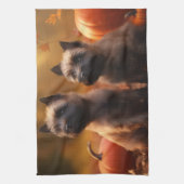 ケアンテリアパピーオータムデライトカボチャ キッチンタオル (縦)