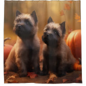 ケアンテリアパピーオータムデライトカボチャ シャワーカーテン (正面)