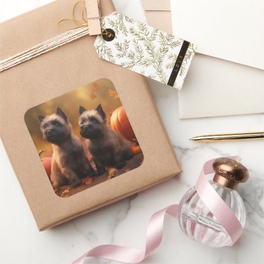 ケアンテリアパピーオータムデライトカボチャ スクエアシール (ギフト)