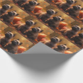 ケアンテリアパピーオータムデライトカボチャ ラッピングペーパー (角)