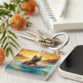 ケアンテリアビーチサーフィン絵画ズ キーホルダー (正面右)