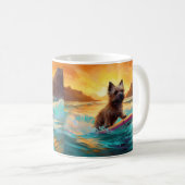ケアンテリアビーチサーフィン絵画ズ コーヒーマグカップ (正面右)