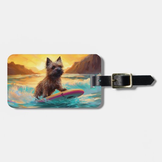 ケアンテリアビーチサーフィン絵画ズ ラゲッジタグ (正面横)