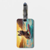 ケアンテリアビーチサーフィン絵画ズ ラゲッジタグ (裏面縦)