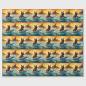 ケアンテリアビーチサーフィン絵画ズ ラッピングペーパー (フラット)