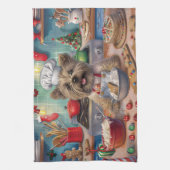 ケアンテリアホリデーベーキング:フェスティバルクリスマス キッチンタオル (縦)