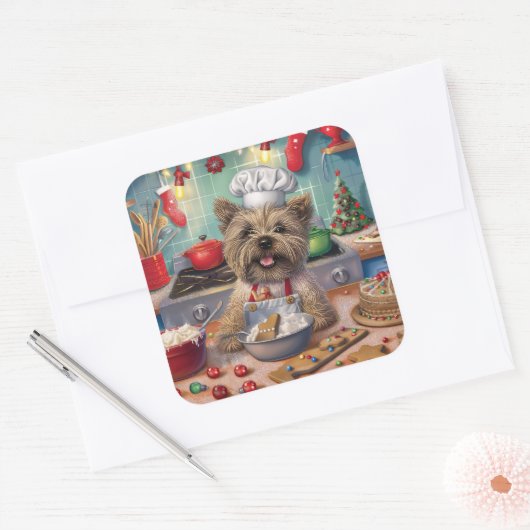 ケアンテリアホリデーベーキング:フェスティバルクリスマス スクエアシール (封筒)