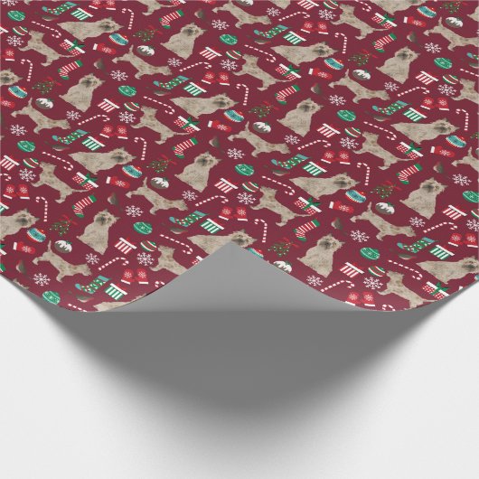 ケアンテリアードックリスムホリデー ラッピングペーパー (角)