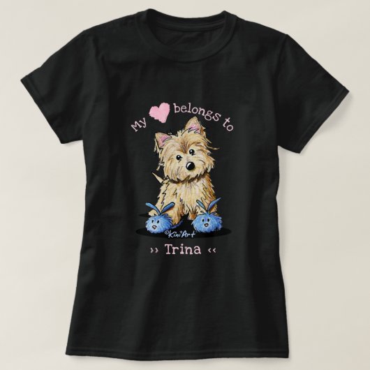 ケアンテリアー私のハートは属する Tシャツ (デザイン正面)