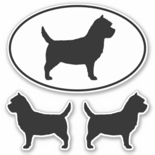 ケアンテリア犬のシルエットステッカーセット(ビニール) シール