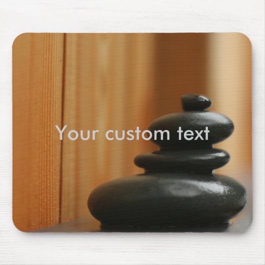 ケアン瞑想の石と木材 マウスパッド (正面)