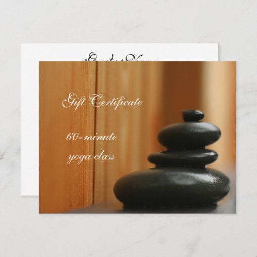 ケアン瞑想ストーンギフト証明書 (正面/裏面)