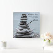 ケアン石写真 |ベルナルドショー引用文 スクエア壁時計 (ホーム)