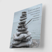 ケアン石写真 |ベルナルドショー引用文 スクエア壁時計 (傾斜)