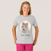 ケアン絵画テリアパピーの – Dog Art T- Tシャツ (正面フル)